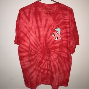 Red graphic tee shirt